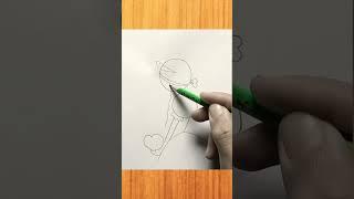 Simple girl drawing | #shorts #youtubeshorts #trending #short #shortvideo