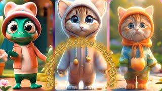 CAT DANCE MOTORCYCLE | Adorable and Fun Moments | Pet dancing COMPILATION |#A.I #Dance#GeneratedbyAI