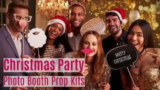 Christmas Party Photo Booth Props - Big Dot of Happiness Party Decor