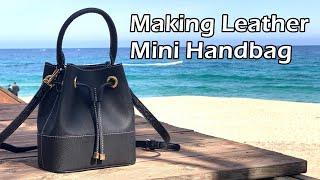 61 [Leather Craft] Making Leather Mini Handbag5 / [가죽공예] 미니 핸드백 만들기 / Free Pattern