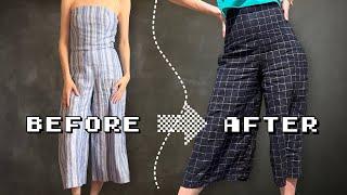  THRIFT FLIP  upcycling a Ralph Lauren jumpsuit into my new favorite pair of pants!