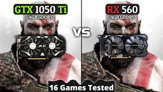 GTX 1050 Ti vs Rx 560 | Battle Of Budget GPUs | 16 Games Tested