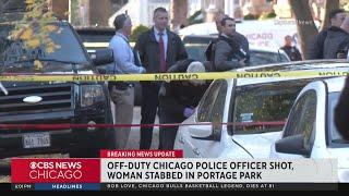 Woman stabbed to death, off-duty CPD officer suffers gunshot on Chicago's NW Side