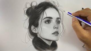 Realistic portrait drawing for Beginners ( Graphite )