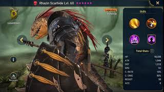 Raid Shadow Legends Hero Showcase Rhazin Scarhide lv 60