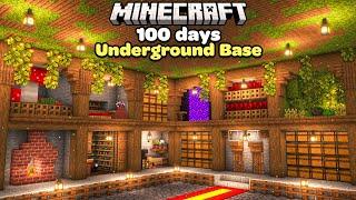 I Spent 100 Days Building a Cozy Underground Base in Minecraft