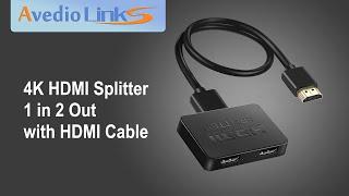 Avedio Links│4K HDMI Splitter 1 in 2 Out with HDMI Cable