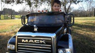 Mack Dump Truck Ride On Toy Truck Unboxing, Assembly and Playtime