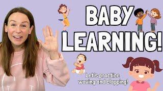 Baby Songs and Learning - Happy You're Here! - Waving and Clapping - Songs for Baby and Toddlers