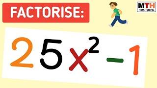 Factorise 25x^2-1 || Factor 25x2-1