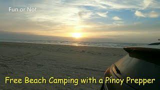 Free Beach Camping with a Pinoy Prepper | PNYprepper | Fun or Not | Vanlife Pinoy in America