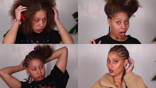 Teaching myself HOW TO CORNROW in 5 HOURS! | GOLDYNAPS