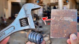 How The Ingenious Mechanic Made a Moveable Jaw of an Adjustable Wrench from a Piece of Iron