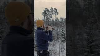 Playing my Goat Horn in the Norwegian woods!