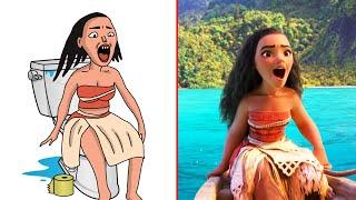 Moana Funny Drawing Meme | Try Not to Laugh 