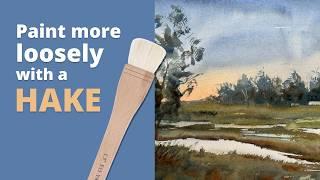 A HAKE brush will help you paint LOOSE watercolour landscapes