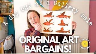 A DAY OUT AT A GALLERY SALE - buying original art bargains - An Illustrator's Daily-ish Vlog 378