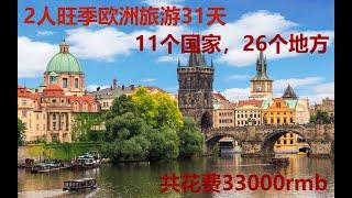 2024旺季旅游欧洲31天，费用大公开。 31 days Europe trip on 2024 Peak tourist season expense reveal