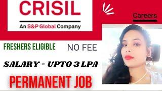 CRISIL an S&P global company|Management Trainee Job  Freshers Eligible|Salary upto 3 LPA|latest job