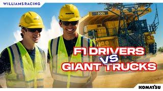 F1 DRIVERS vs GIANT KOMATSU TRUCKS | Alex Albon and Franco Colapinto | Williams Racing