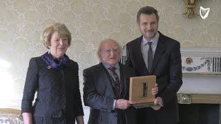 VIDEO: 'I will continue to fly the flag for Irish arts' - Liam Neeson receives distinguised servi...