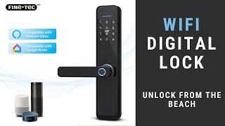 [FineTec FM103] Demonstration - Digital Door Lock with WIFI, Fingerprint, Card, Pincode and Key