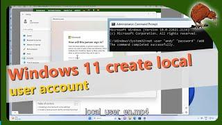 Windows 11: create local user without Microsoft account