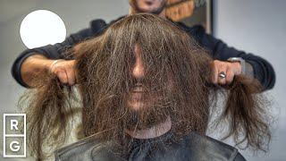 10 YEARS of Long Hair GONE in Seconds!  HUGE Haircut Transformation