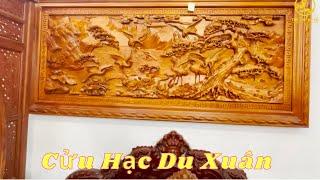 Giải Thích Ý Nghĩa Bức Tranh Cửu Hạc Du Xuân Gỗ Hương Đá Cực Kì Hot Năm 2022 ( Thế Giới Đồ Gỗ )