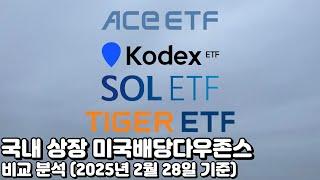 국내 상장 미국 배당다우존스 25년 2월 비교