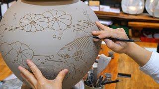 amazing! The process of making Korean traditional pottery. Master of Korean pottery.