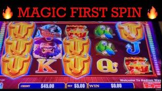  MAGIC FIRST SPIN  BULL RUSH SLOT MACHINE  POKIE WINS