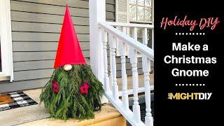 Make a Christmas Gnome with Christmas Tree Branches - Holiday DIY