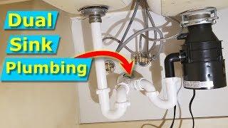 How to Install Dual Kitchen Sink Drain Plumbing Pipes