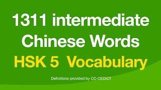 1311 Intermediate Chinese Words - HSK Level 5 Vocabulary (汉语口语水平)