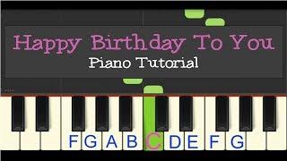 Easy Piano Tutorial: Happy Birthday to You! (slow tempo)