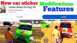 "Indian Bike Driving 3D - car sticker modification Added!"