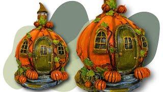 DIY Pumpkin House | Garden & Halloween Decoration | Recycled Glass Bottle Craft