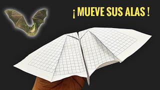 CÓMO hacer un avión de papel MURCIÉLAGO  con hoja de cuaderno / notebook paper flying bat