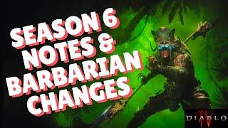 Diablo 4 - Season 6 Patch Notes & Barbarian Changes