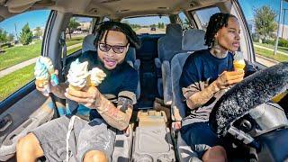 DRIVING SUPER CRAZY WHILE MY ANGRY BESTFRIEND HOLD 10 ICE CREAM CONES!