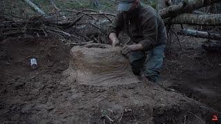 Build a primitive warm underground shelter with a fireplace and oven made of stones and clay 4 ideas