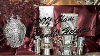 New #DIYGlam  Candle Holders | #Glitter and #ModPodge DIY 2021 Centerpiece Ideas!