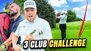 TOUR PRO GOLFER With 3 Clubs vs 10 Handicap Golfer….