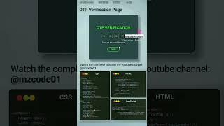 OTP  with html css JavaScript  #coding #webcoding #htmlcssjavascript #python #webdesign
