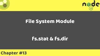 Node.js Tutorial #13 | File System Module | fs.stat | fs.dir