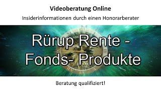 fondsgebundene Rürup Renten Produkte