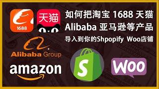 如何把淘宝 1688 tmall天猫 Amazon亚马逊产品导入到你的Shopify Woocommerce店铺 Dropshipping教程 2021