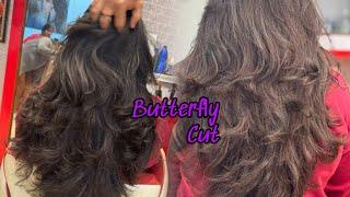 Long to short hair cut|housewife butterfly cut in long hair||face framing cut|feather cut||layer cut