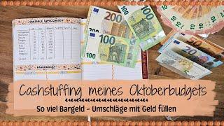 Cashstuffing meines Oktoberbudgets So viel Bargeld Geld Sparen